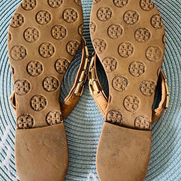 Tory burch sandals thong brown gold leather - Picture 4 of 4